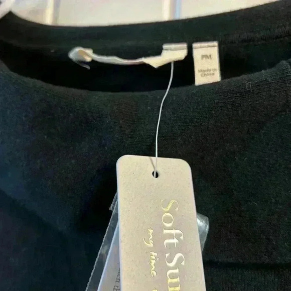 NWT Soft Surroundings Dimitra boatneck sweater black - Picture 3 of 5